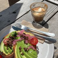 Vegan avo brekky  at GROW in Anglesea