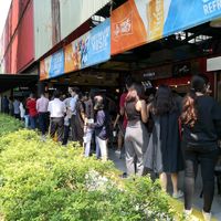 Long q during lunch time at Verimix 素琳 - JTC LaunchPad in Central Singapore