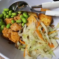 Noodles edamame cabbage sweet bergerie mock meat  at Verimix 素琳 - JTC LaunchPad in Central Singapore