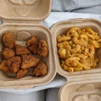 Chikn Nuggets and Mac & Cheese. at Project Pollo in Austin