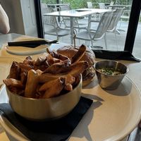 Cheese burger and fries.  at Astoria Bistro Botanique in Gatineau