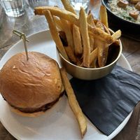 Kids cheeseburger and fries - large portion!  at Astoria Bistro Botanique in Gatineau