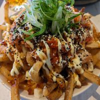 Huge portion of kimchi fries at Astoria Bistro Botanique in Gatineau