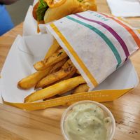 Spicy Chicken and Herbed fries 👍👍 at PLNT Burger in Mclean