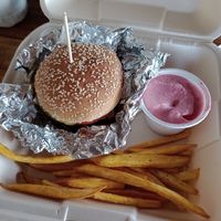 Burger at Chillicon Valley in Puerto Escondido