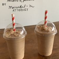 Yummy coffee beverages  at Sinfull Bakery in Houston