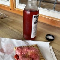 Strawberry pop tart and strawberry kombucha 🍓   at Sinfull Bakery in Houston