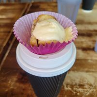 Cinnamon roll latte at Sinfull Bakery in Houston