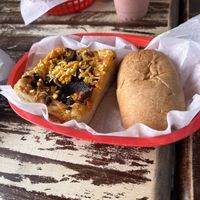 Spicy sausage kolache   at Sinfull Bakery in Houston