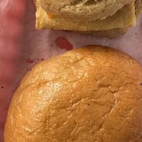 Basic vegan biscuit sandwich and McGriddle kolache   at Sinfull Bakery in Houston