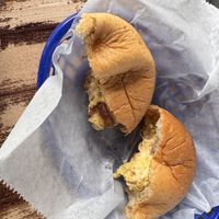 Bacon egg and cheese kolache   at Sinfull Bakery in Houston