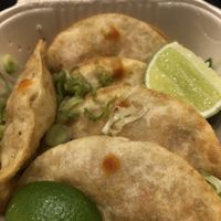 Veggie gyoza at UNO Japanese Noodles in Tulum