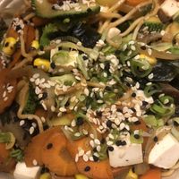 Durai with veggies and tofu at UNO Japanese Noodles in Tulum