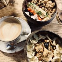 peanut bowl, acai bowl  at Boutik in Lisbon
