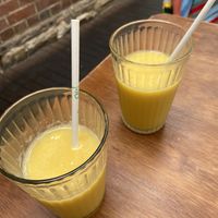 Tropical mango house made juice   at Sarah's Sisters in Semaphore
