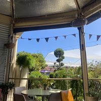 Flower shop behind the eating area  at Sarah's Sisters in Semaphore
