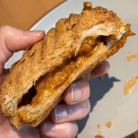 Buffalo chick’n turnover (inside)  at Le Petit Monstre in Brooklyn