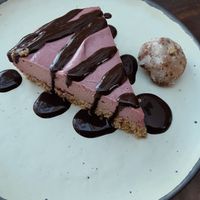 Raw strawberry no-cheesecake at Tapatia Vegan Tacos in Tulum