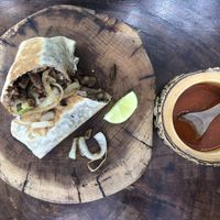 Asada burrito at Tapatia Vegan Tacos in Tulum