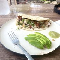 pastor quesadilla   at Tapatia Vegan Tacos in Tulum