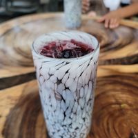 Hibiscus drink at Tapatia Vegan Tacos in Tulum