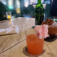 Tofu and cotton candy drink at 4296 in Canmore