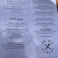 Lunch menu at The Old Garage in Camberwell