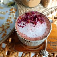 Red velvet latte at Beach Coconuts Bowls - Bophut Koh Samui in Koh Samui