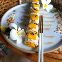 Mango Sushi with vegan cream cheese at Beach Coconuts Bowls - Bophut Koh Samui in Koh Samui
