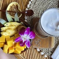 Jungle Açaí plus iced coconut coffee   at Beach Coconuts Bowls - Bophut Koh Samui in Koh Samui