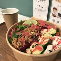 Salad and coffee set  at THE_B in Tokyo