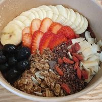 Acai Beauty Bowl. It looks half empty, but it was a tall bowl! at THE_B in Tokyo