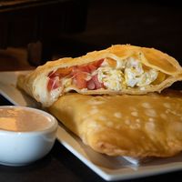Pastels of various ingredients.  at Espaço Kumaras in Garopaba