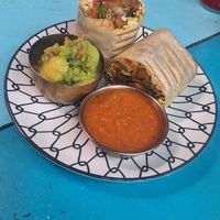 Vegan breakfast burrito with guacamole at Elephant in Koh Lipe