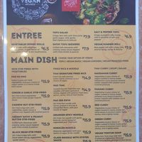 Full separate vegan menu at Sarinya Thai Fusion in Moonah