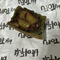 Mugwort mooncake (chestnuts inside)  at ByTOFU in Seoul