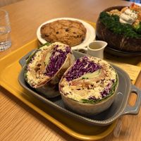 egg mayo wrap & a huge cookie  at ByTOFU in Seoul