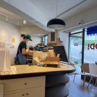 Order counter and also where they make 1/2 the food   at ByTOFU in Seoul