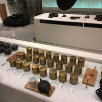 Eight teas to choose from at the do-it-yourself tea ceremony bar. at Coil in Kanazawa