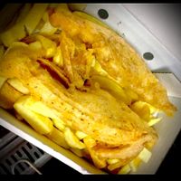 Vegan fish and chips  at Sea Breeze in Redcar