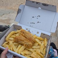 Little battered sausage and chips at Sea Breeze in Redcar