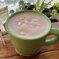 Hot chocolate with marshmallows   at Thyme Cafe and Bookstore in Winnipeg
