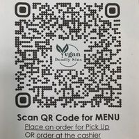 QR code for menu at Vegan Deadly Sins in Sacramento