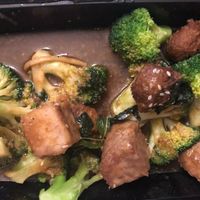 Vegan ribs with broccoli, taro, and pumpkin at Vegan Deadly Sins in Sacramento