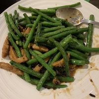 Green beans and “chicken”   at Vegan Deadly Sins in Sacramento