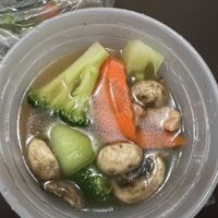 Tofu Wonton soup   at Vegan Deadly Sins in Sacramento