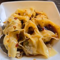 Spicy wonton at Vegan Deadly Sins in Sacramento