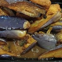 Eggplant tofu at Vegan Deadly Sins in Sacramento