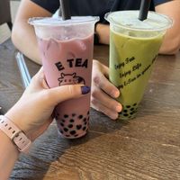 Milky Unicorn and Match Milk Tea (with oat milk)  at Vegan Deadly Sins in Sacramento