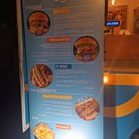 Menu at Van Ver Burger in Turin